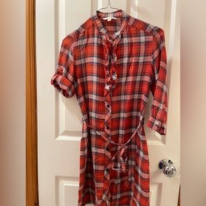 Uniqlo Shirt Collection Tunic Shirt dress red plaid